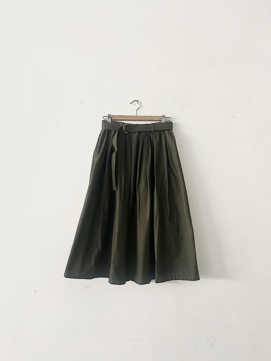 GRANDMA MAMA DAUGHTER ベルト付きギャザースカート オリーブ拍卖