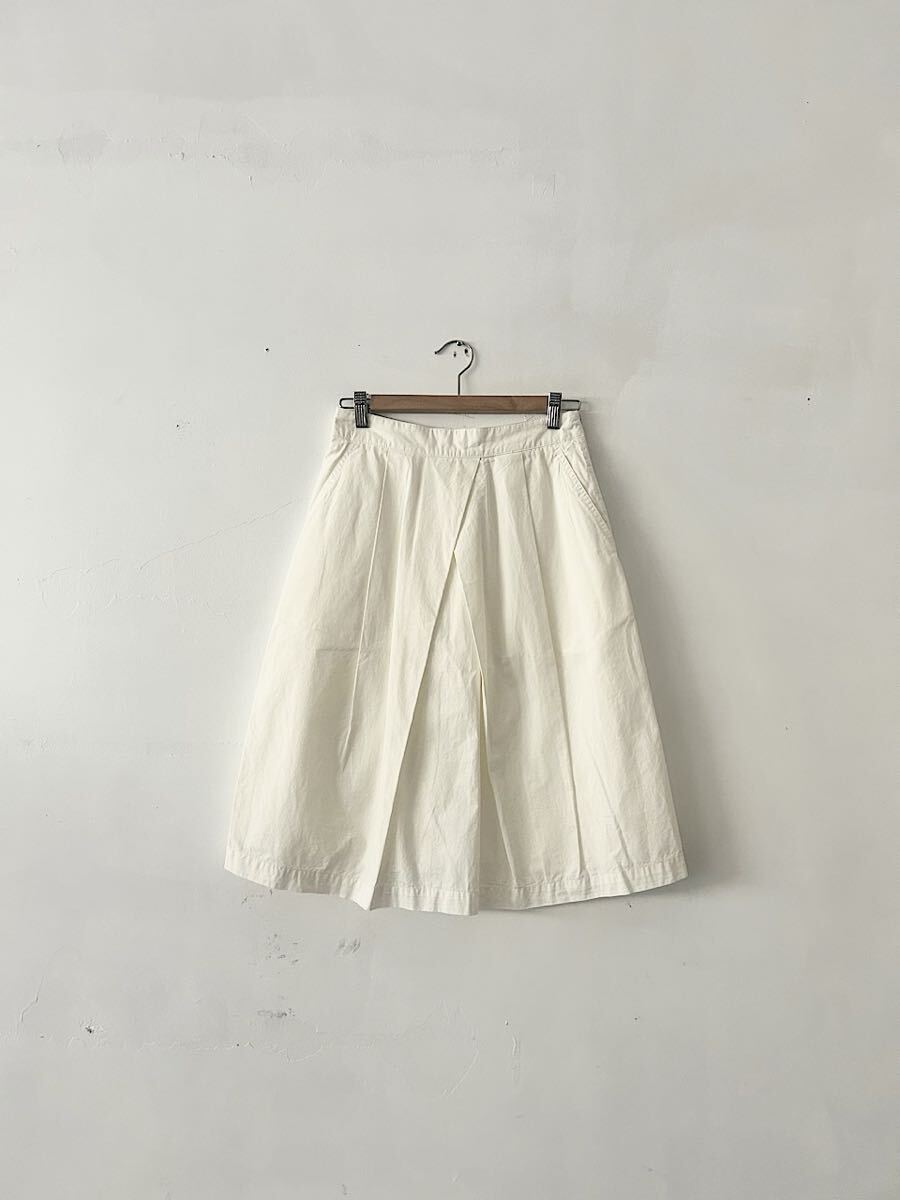 MHL Superfinetwill コットン ロングスカート ホワイト サイズ2拍卖