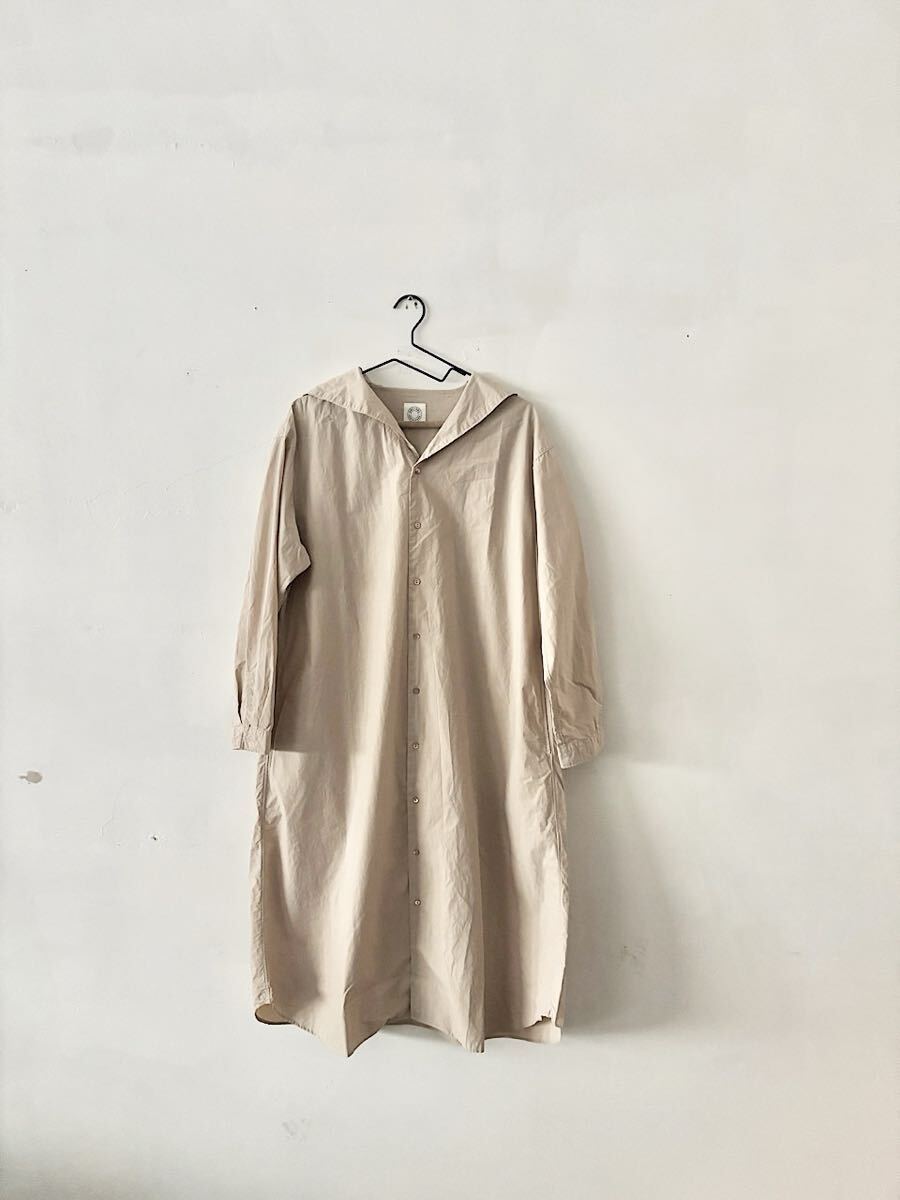【美品】ORCIVAL コットン セーラーカラー ロングシャツドレス拍卖