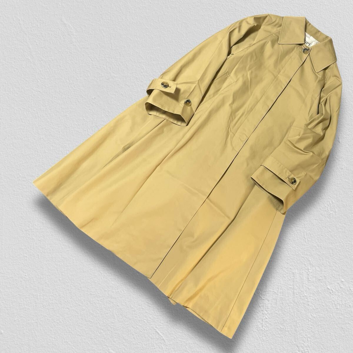 ROPE 長袖ステンカラースプリングコート ベージュ 36 ●強力スチーム除菌、プレス済● ロペ ボリューム袖 ゆったり 春秋冬 古着/706拍卖