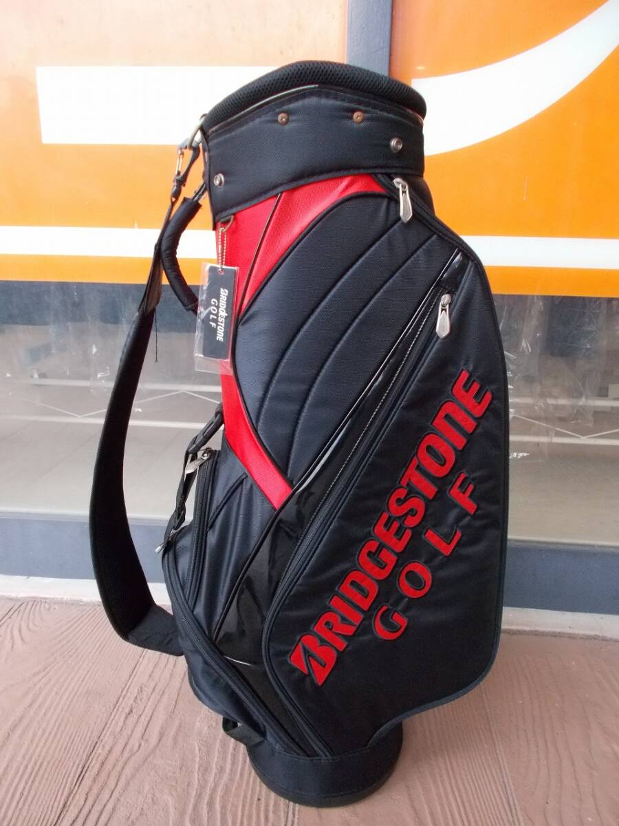 【税込】BRIDGESTONE キャディバッグ CBG51Y 軽量 9.5型 ブラック/レッド ブリヂストン拍卖