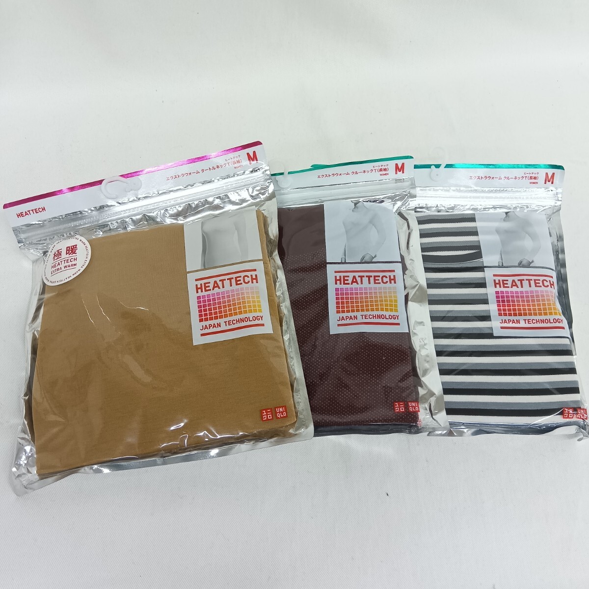 未使用品 未開封品 ユニクロ UNIQLO ヒートテック HEATTECH 極暖 エクストラウォーム タートルネック クルーネック 長袖 3枚セット M拍卖