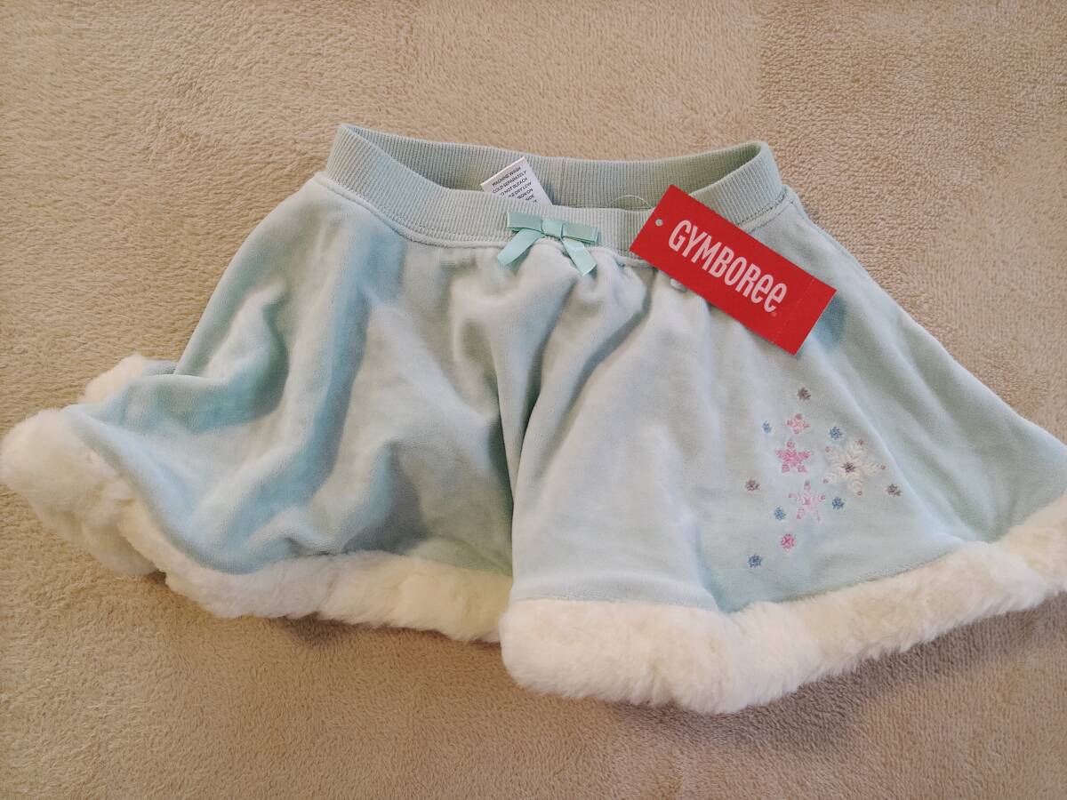 ▼新品▼ジンボリー▼水色スカート▼2歳▼80位▼ボア裾▼拍卖