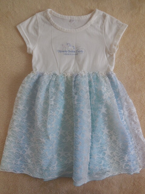 ↑juo↑サイズ110↑オフホワイト×水色↑ワンピース↑拍卖