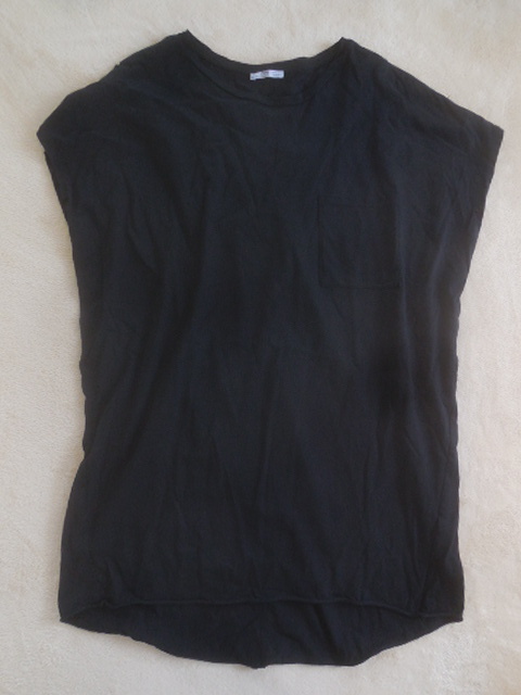 ■ZARA■ザラ■黒■ロングカットソー■半袖カットソー■サイズL■拍卖
