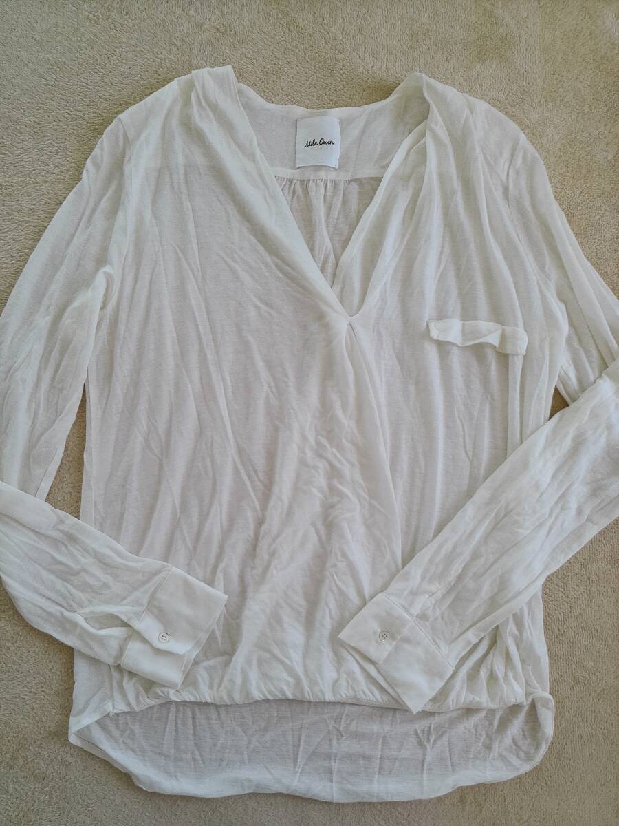 ▼MilaOwen▼ミラオーウェン▼白▼長袖カットソー▼ホワイト▼サイズフリー▼拍卖