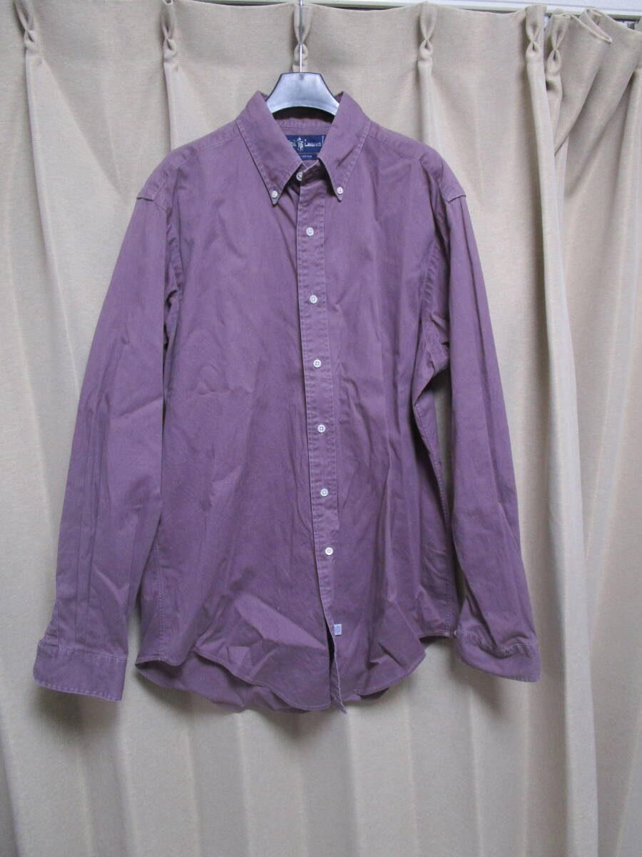 シンガポール製 ラルフローレン メンズ 長袖シャツ ボタンダウン ヴィンテージ USA バーストウ アウトレット購入拍卖