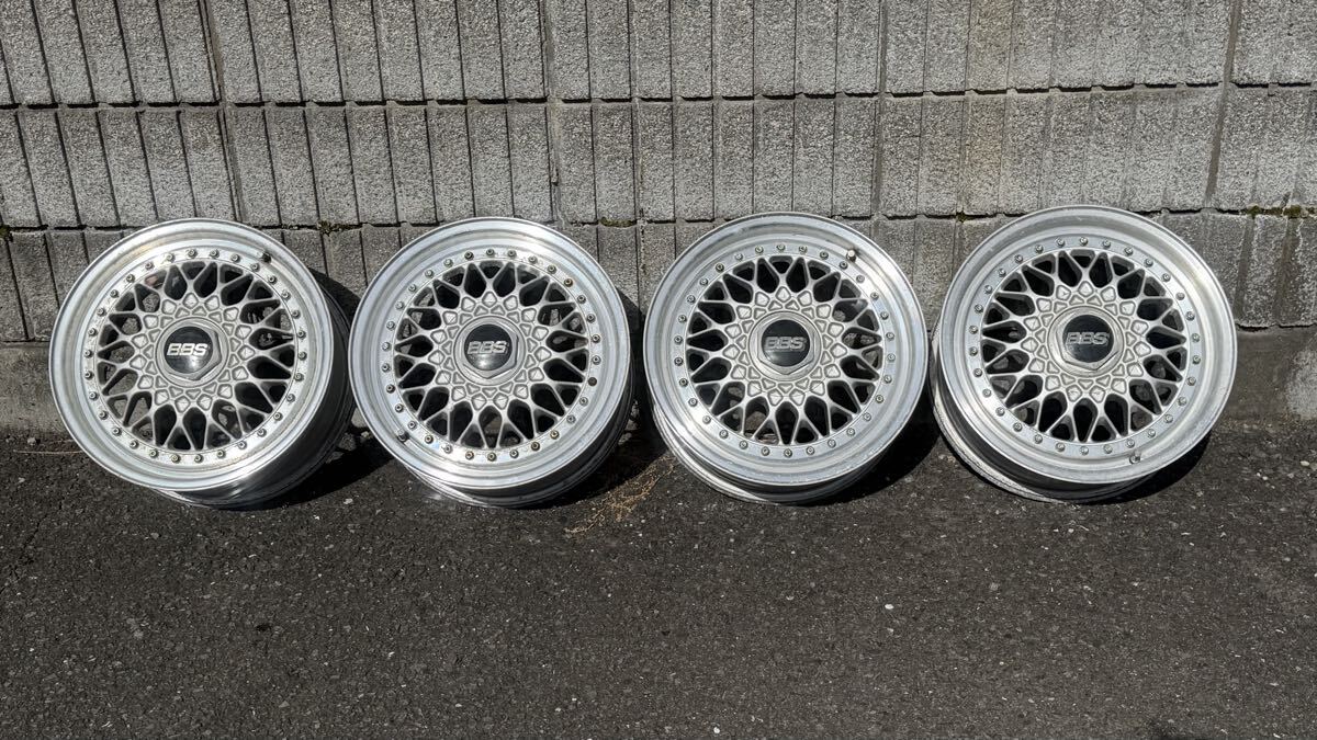目立つガリ傷無し!人気のBBS!人気のRS!ノーマル軽カーや軽トラに!BBS RS 15X6.5J+45 PCD100 4本セット拍卖