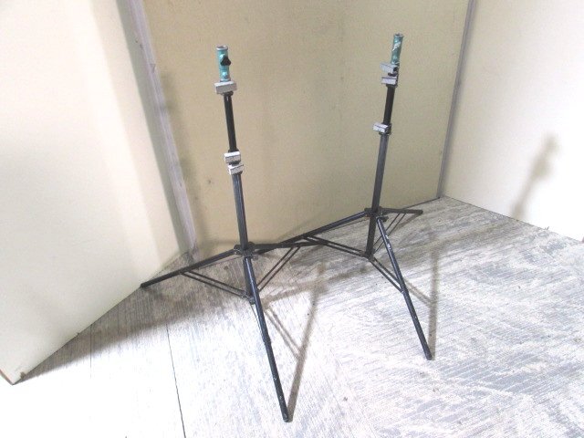 Manfrotto☆マンフロット? RDS 金属製 照明スタンド 2本 75~235㎝調整 撮影機材 スタジオ照明拍卖