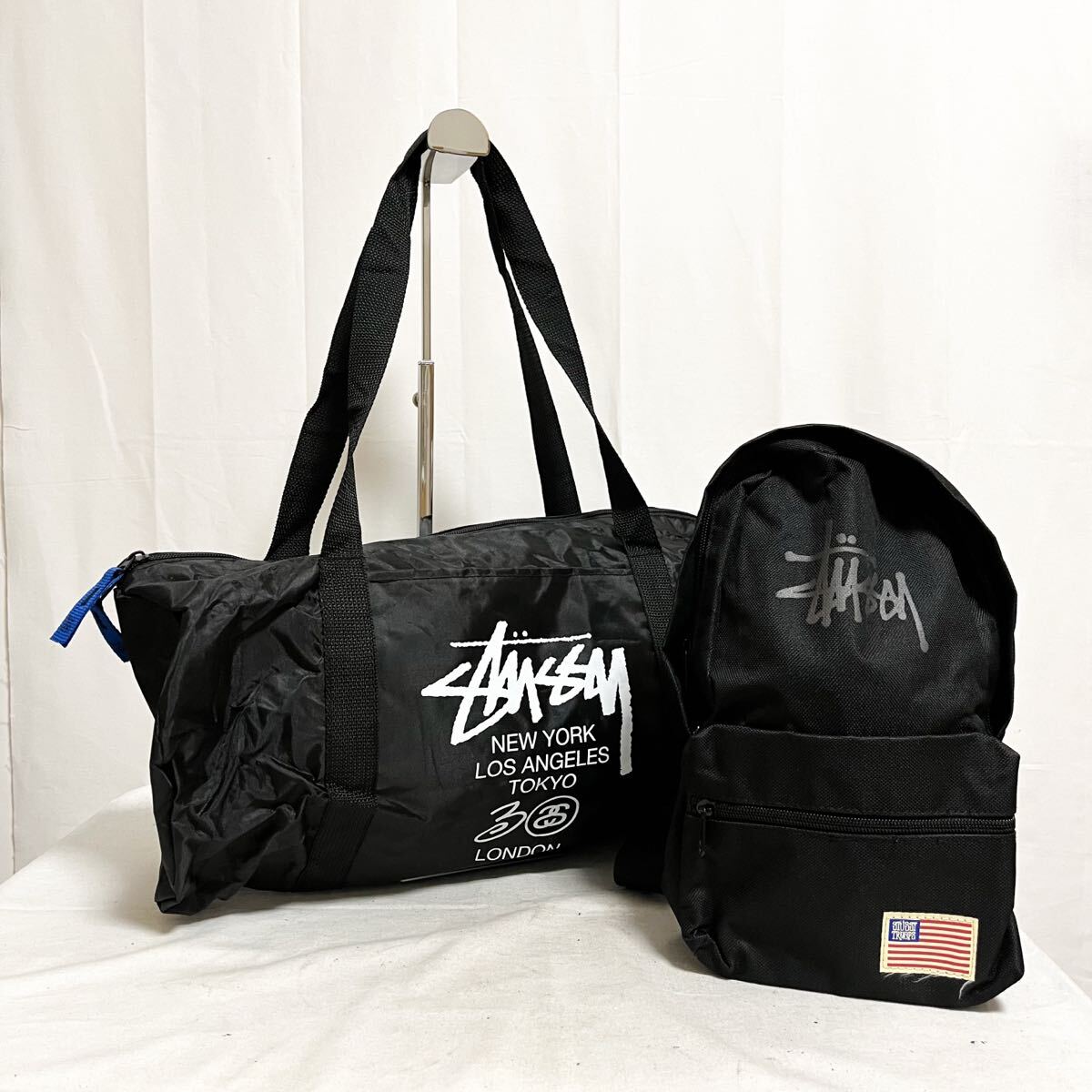 和861★ 2点セット Stussy ステューシー 付録 ボストンバッグ ボディバッグ ショルダーバッグ トートバッグ ブラック メンズ拍卖