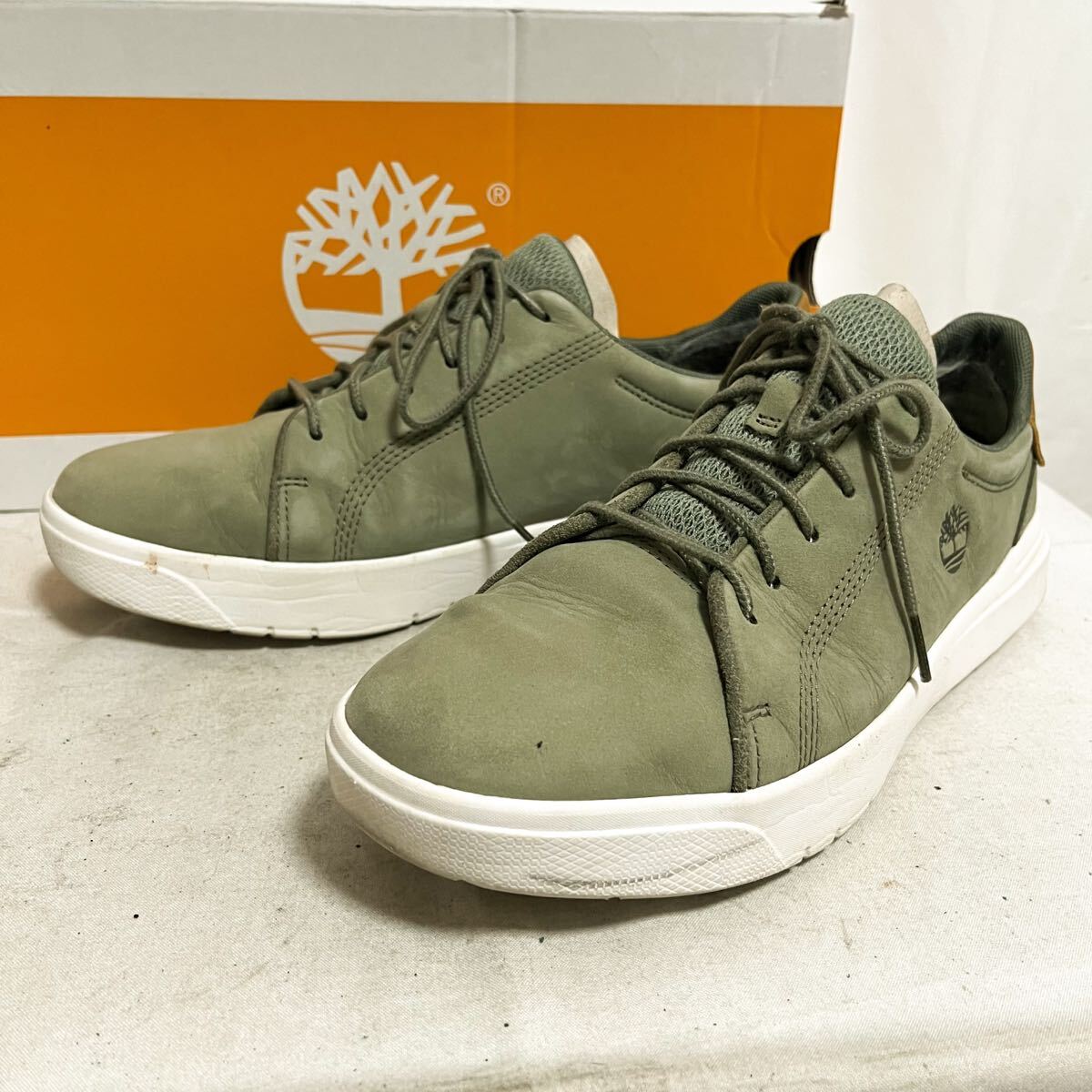 和866★ 箱付き Timberland SENECA BAY ティンバーランド セネカベイ スニーカー シューズ 26 ダークグリーン メンズ拍卖