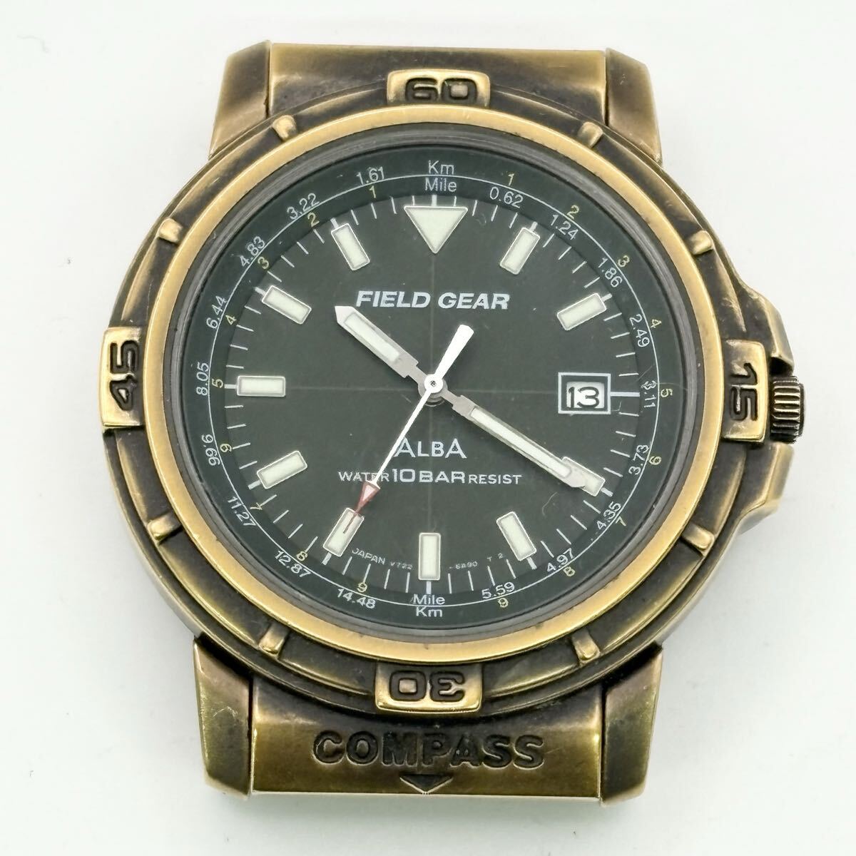 1812〓 ALBA アルバ 腕時計 メンズ 297805 V722-6A80 時計 ウォッチ クォーツ 3針 FIELD GEAR フィールドギア コンパス付き 服飾小物 拍卖