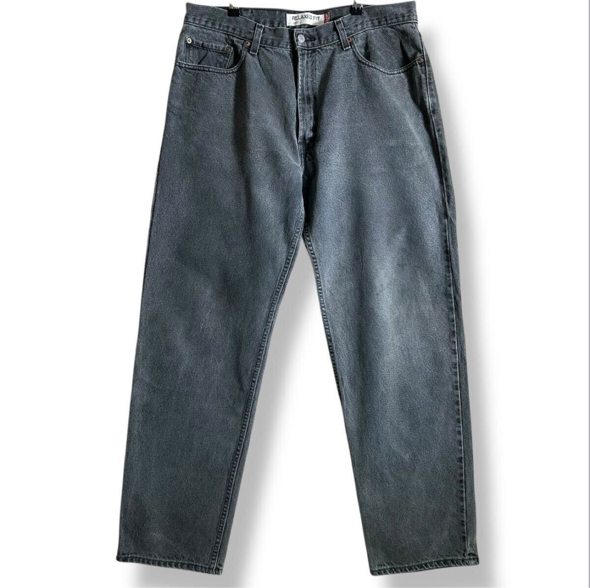 リーバイス 550 ブラックデニム Levi's RELAXED FIT テーパード ジーンズ W38 L34 フェード ブラック ヴィンテージ 古着 / 3601拍卖