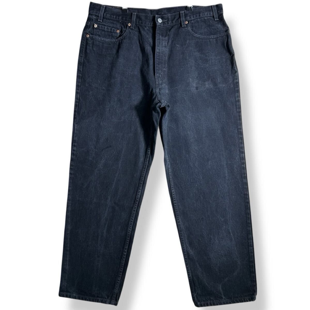90年代 リーバイス 550 ブラックデニム 90s Levi's RELAXED FIT テーパード デニムパンツ W40 L30 黒 大きいサイズ ヴィンテージ 古着/3313拍卖