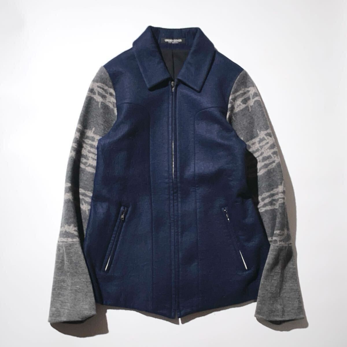 96aw UNDERCOVER 有刺鉄線柄切替ウールジャケット ワイヤー UC-6W-JK-02 アンダーカバー 90s archive拍卖