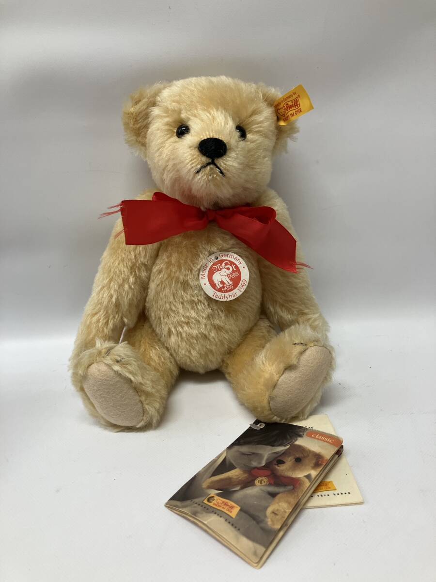 Steiff シュタイフ 000355 クラシック テディベア 1909 黄タグ ドイツ製 全長約24㎝ クマ ぬいぐるみ拍卖