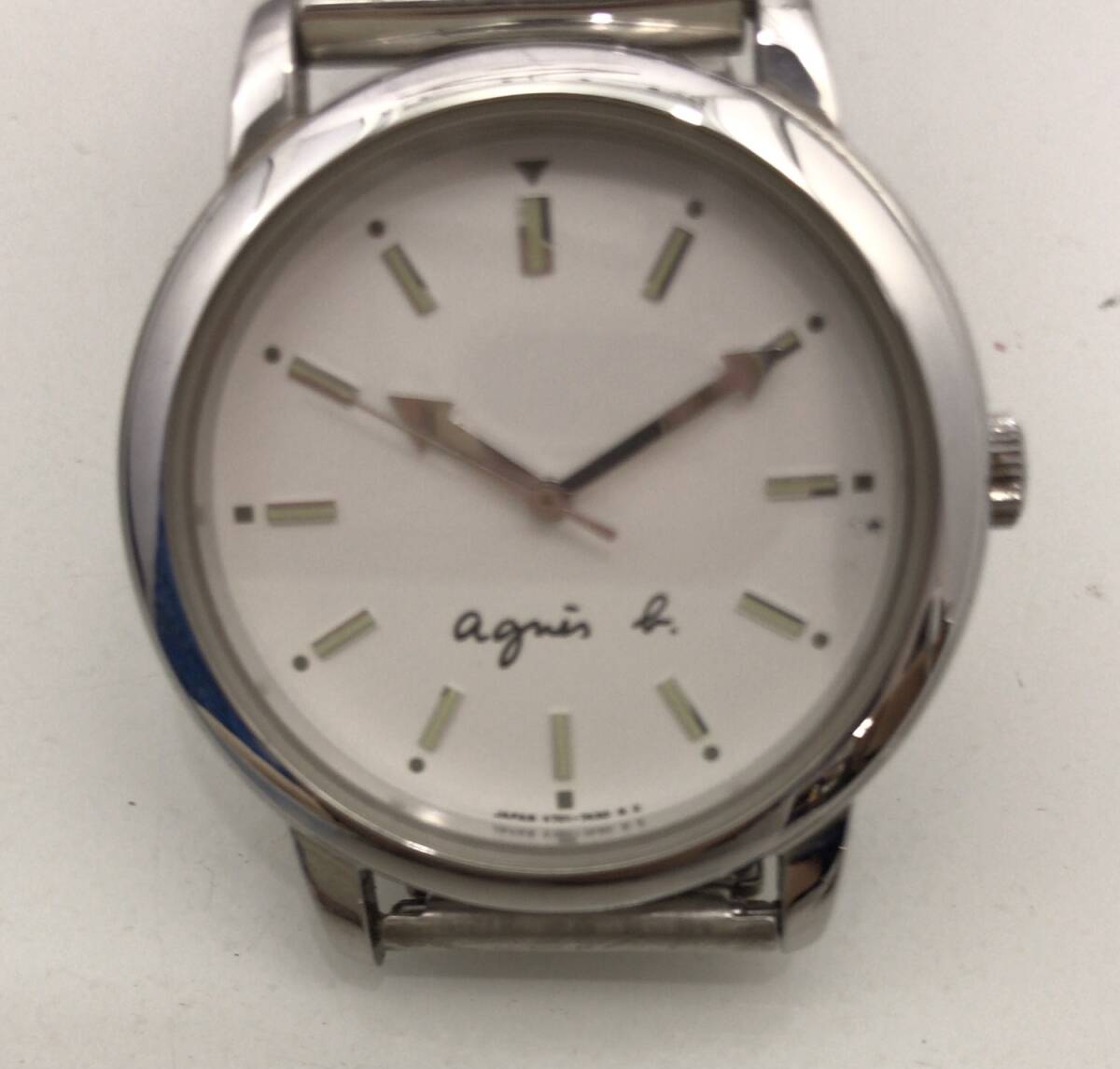 動作未確認 不動 アニエスベー V701-7000 腕時計 シルバー agnes b. C2拍卖