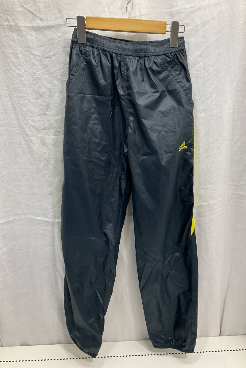 adidas ウインドブレーカー パンツ ブラック イエロー 150cm キッズ 子ども アディダス D11拍卖