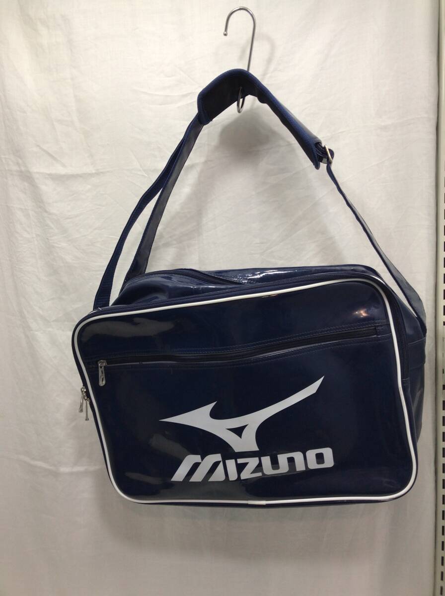 mizuno エナメルバッグ ショルダーバッグ ネイビー ホワイト ミズノ C7拍卖