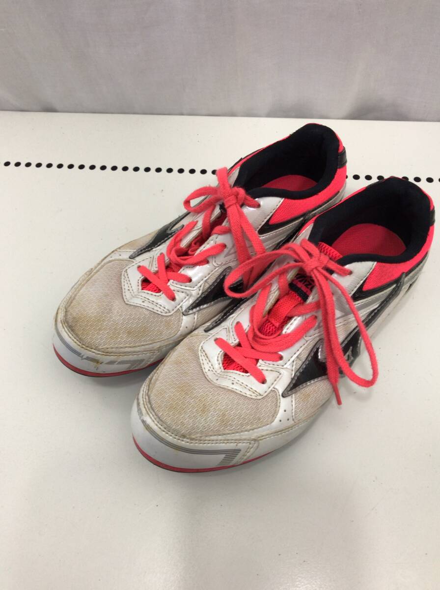 MIZUNO 陸上 スパイク シューズ ホワイト ピンク 23.5cm レディース ミズノ E33拍卖