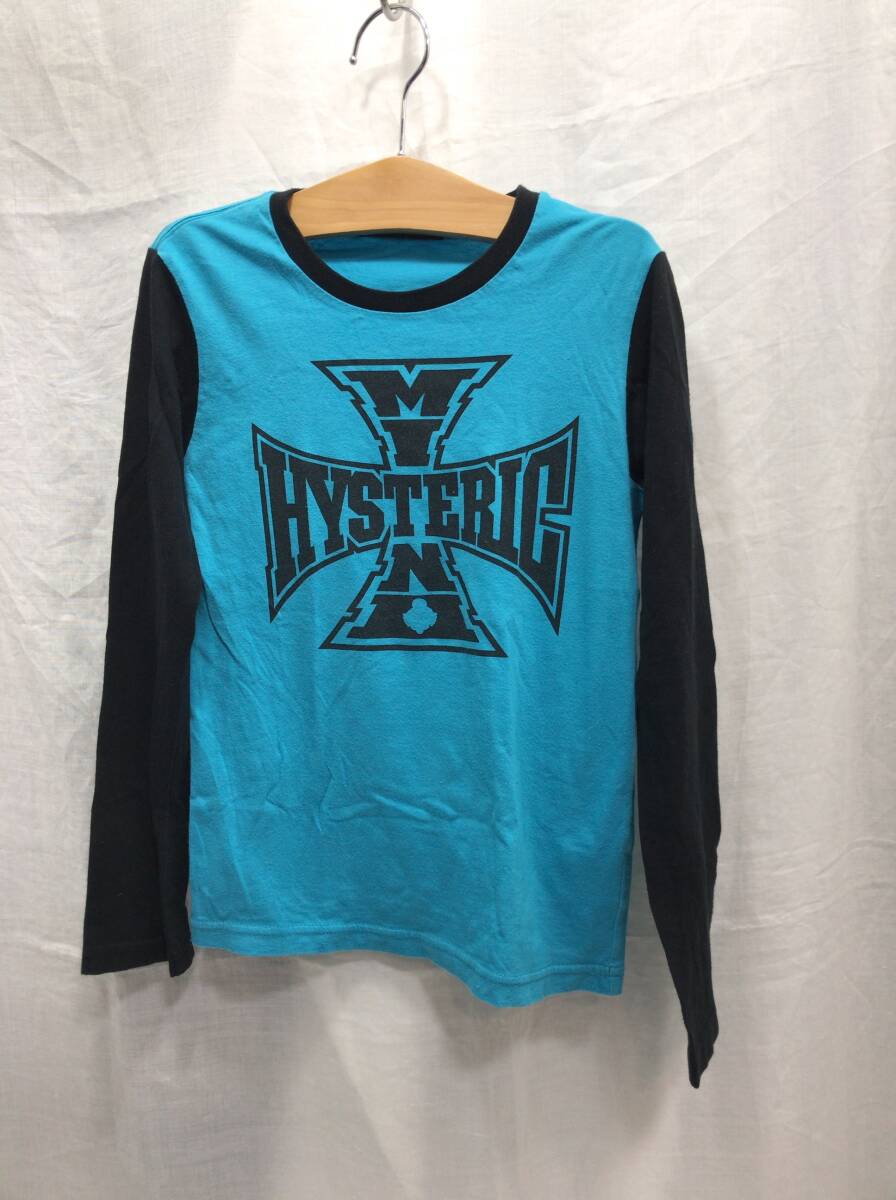 HYSTERIC MINI 長袖 Tシャツ ブルー ブラック 130cm キッズ 子ども ヒステリックミニ E1 拍卖