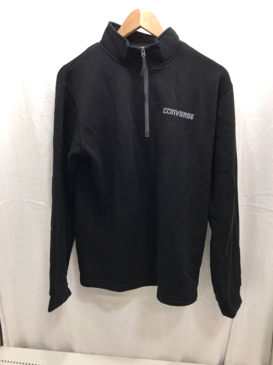 CONVERSE トレーナー ハーフジップ ブラック Lサイズ メンズ コンバース A36拍卖