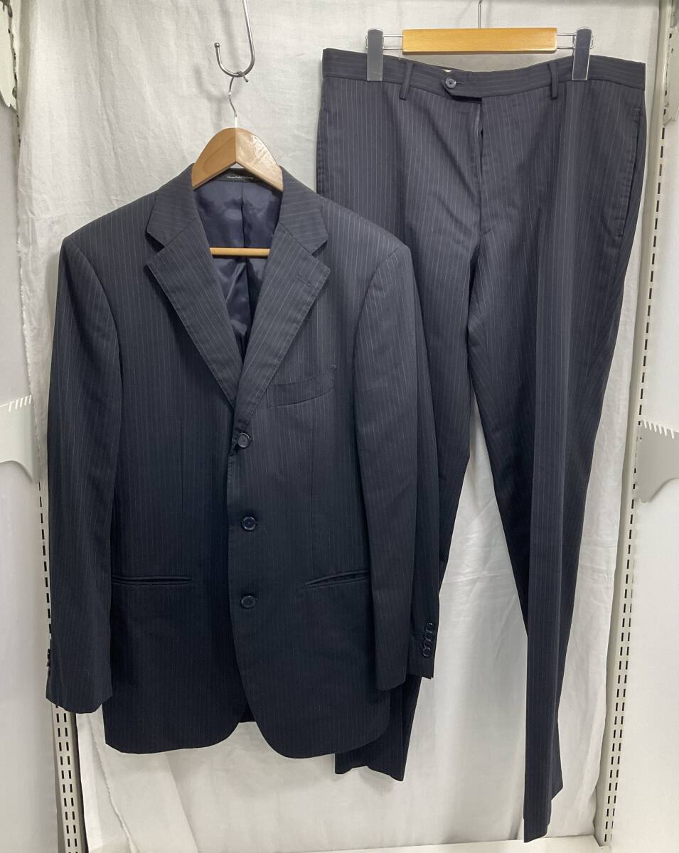 UNITED ARROWS スーツ セット ネイビー ストライプ ジャケットサイズ 50 パンツサイズ 88 メンズ ユナイテッドアローズ E57拍卖