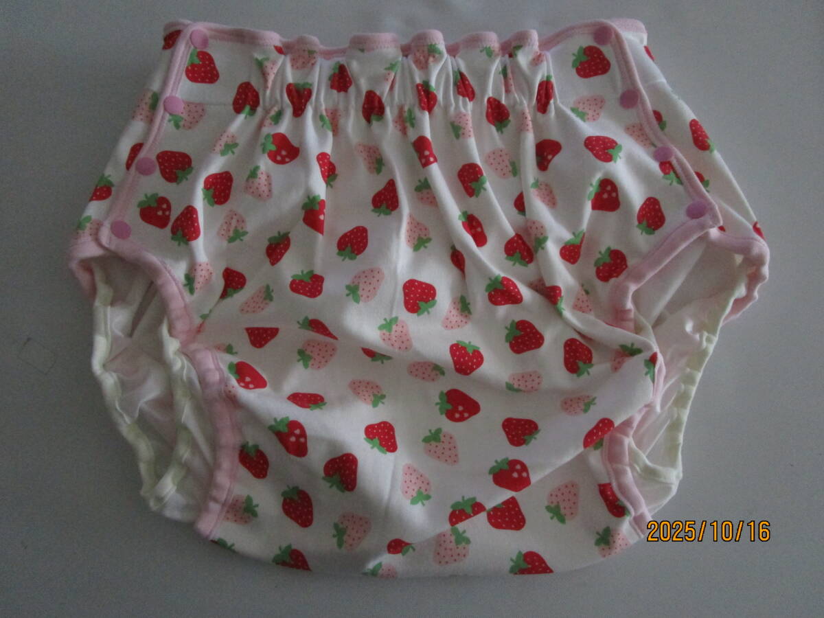 大人用おむつカバー Lサイズ ホック式タイプ ベビー用ニット生地 防水生地ポリエステルコーティング いちご拍卖