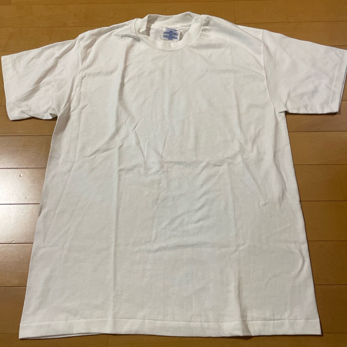 デッドストック Hanes 白 Tシャツ 無地 半袖 90s 80s シングルステッチ USA製 ビンテージ ヘインズ拍卖