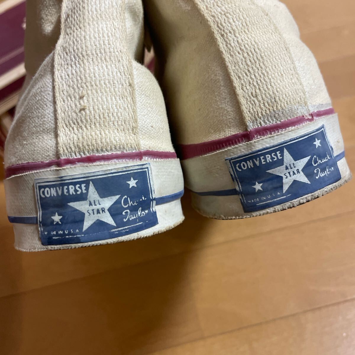斜め三ツ星 コンバース チャックテイラー オリジナル ビンテージ USA製 60s 70s converse US10 オールスター 拍卖