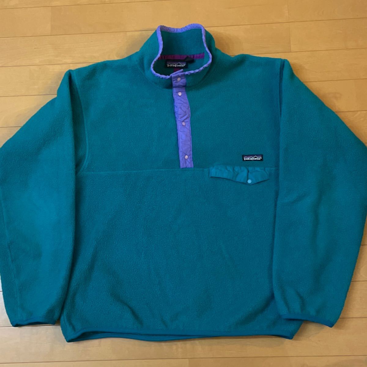 USA製 patagonia スナップT シンチラ フリース ビンテージ パタゴニア グリーン 90年 前立てナイロン L拍卖