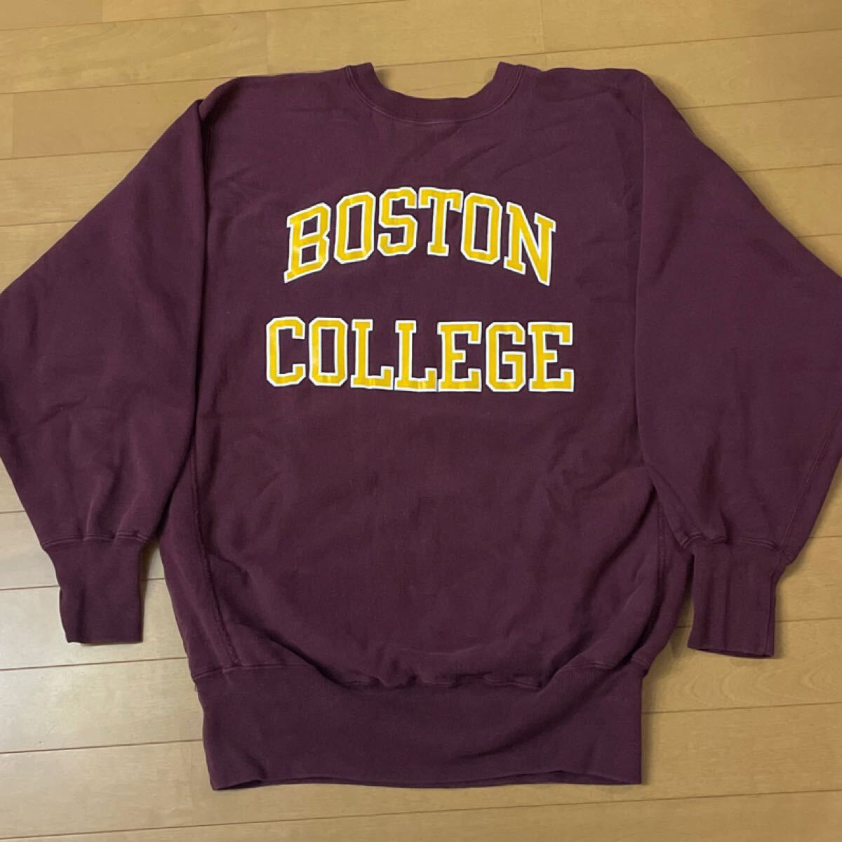 美品 BOSTON バーガンディー チャンピオン リバースウィーブ スウェット USA製 ビンテージ Champion 90s マルーン拍卖