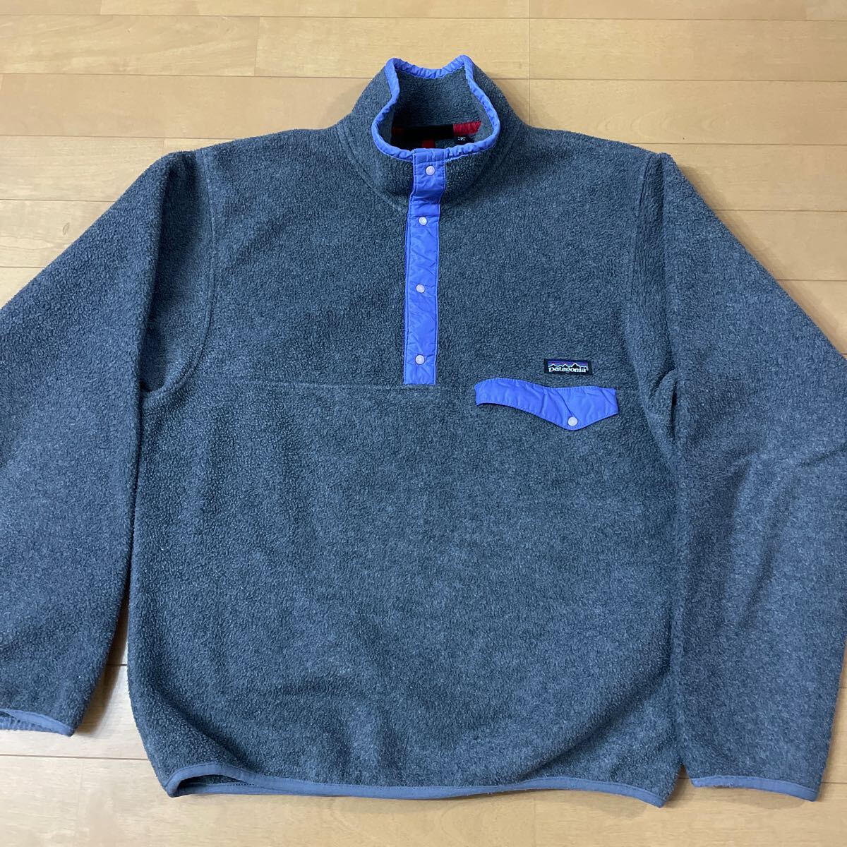90年 グレー パープル USA製 patagonia スナップT シンチラ フリース ビンテージ パタゴニア 90s 前立てナイロン拍卖