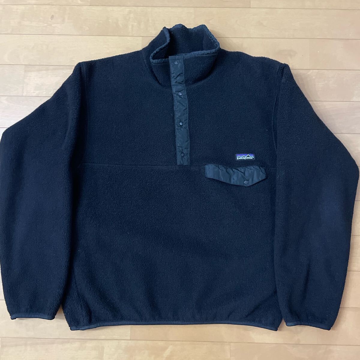 美品 USA製 黒黒 Patagonia スナップT シンチラ フリース ビンテージ snapT パタゴニア 90s拍卖