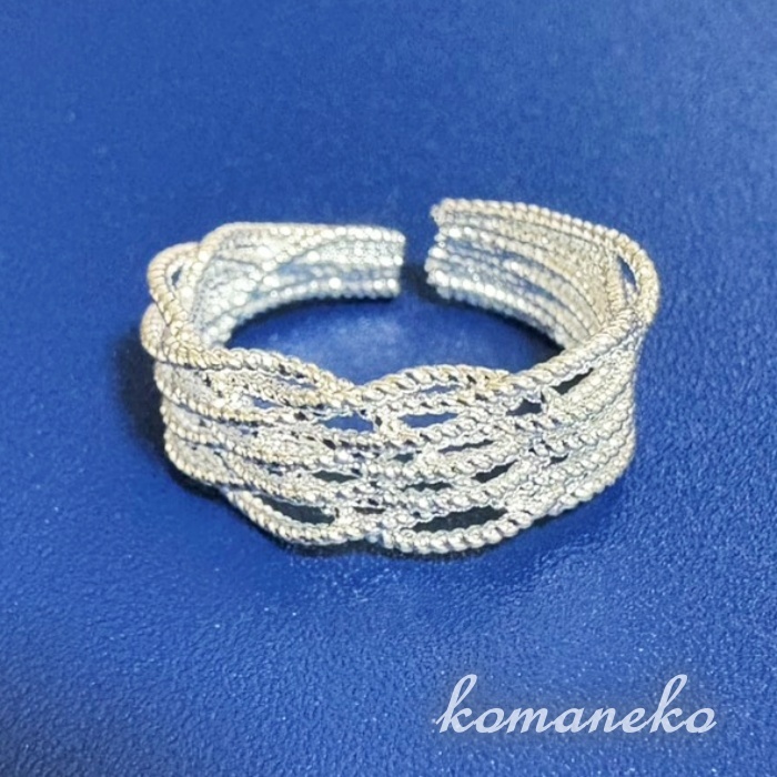 A874 指輪 レディース シルバー 多重 s925 フリーサイズ サイズ調節可能 交差 上品 華やか 拍卖