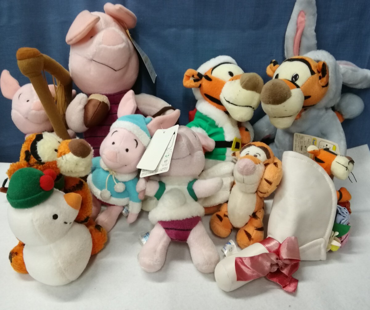 g_t P871 ☆ディズニー ぬいぐるみ くまのプーさん ティガー/ピグレット まとめて9点 Disney ※汚れあり拍卖