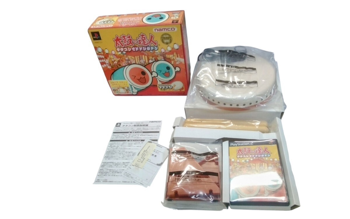 g_t N449 【箱説あり】 NAMCO PlayStation2 太鼓の達人 同梱セット (SLPS-20221)★ゲーム★テレビゲーム★周辺機器☆ナムコ拍卖