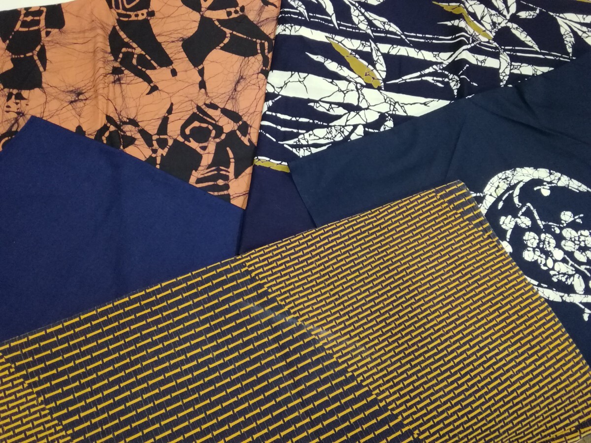 g_t P476 ☆大判風呂敷 84cm×88cm程度 2枚/102cm×94cm程度 3枚 綿 5枚まとめて ※汚れがあります 和装小物 リメイク・ハンドメイド等拍卖