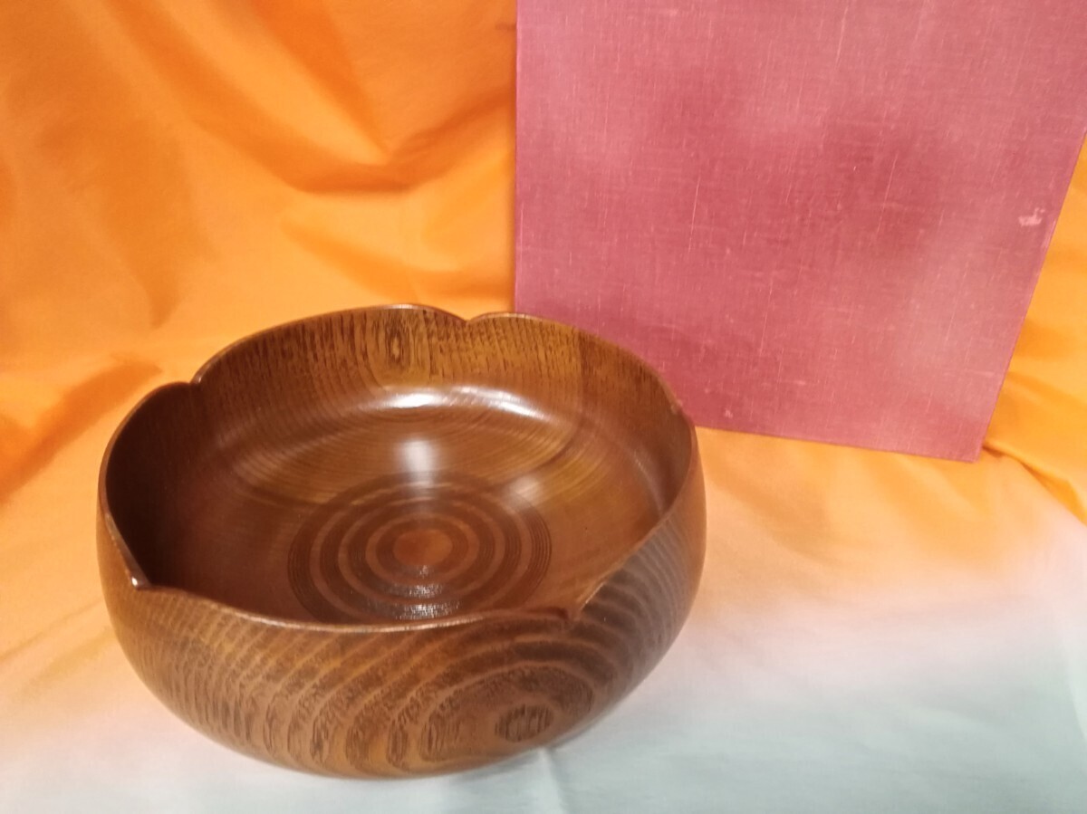 g_t K808 ☆天然木 うるし 菓子器 直径19cm/高さ7.8cm 漆器 木製拍卖