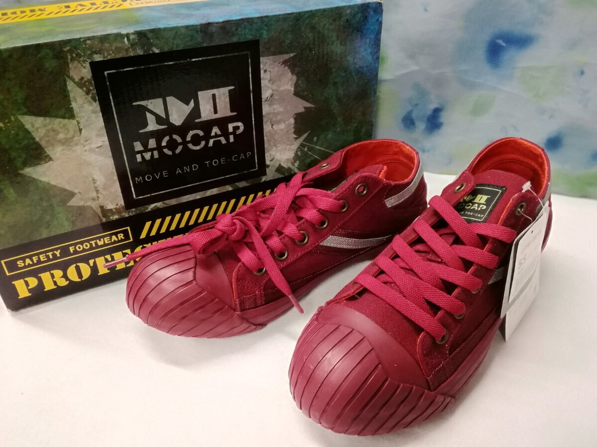 g_t P206 ☆フェアストーン MOOAP 安全靴 SS (23.5-24.0cm) レッド SAFETY FOOTWEAR タグ付き 【未使用長期保管品】拍卖