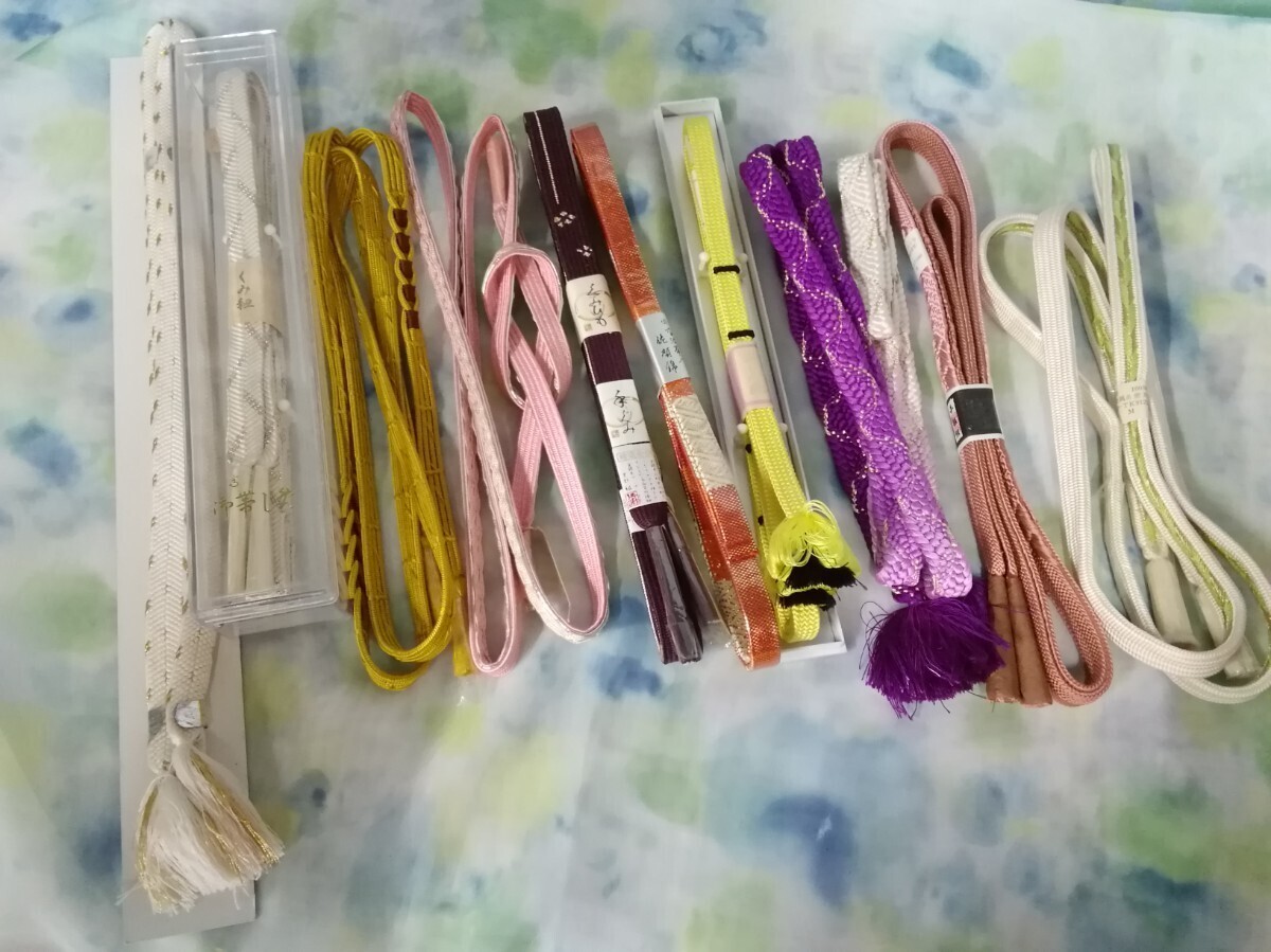 g_t G381 ☆帯締め まとめて10本セット(未使用品含む) 組み紐 着物 和服 和装小物 保管品拍卖