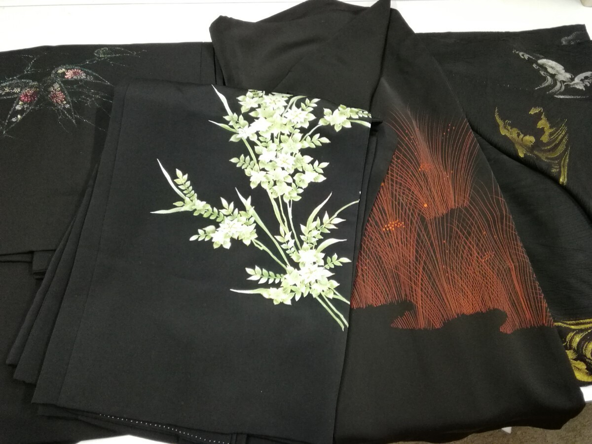 g_t L130 ☆黒羽織 羽織り 4枚まとめて リメイク・ハンドメイド等に拍卖