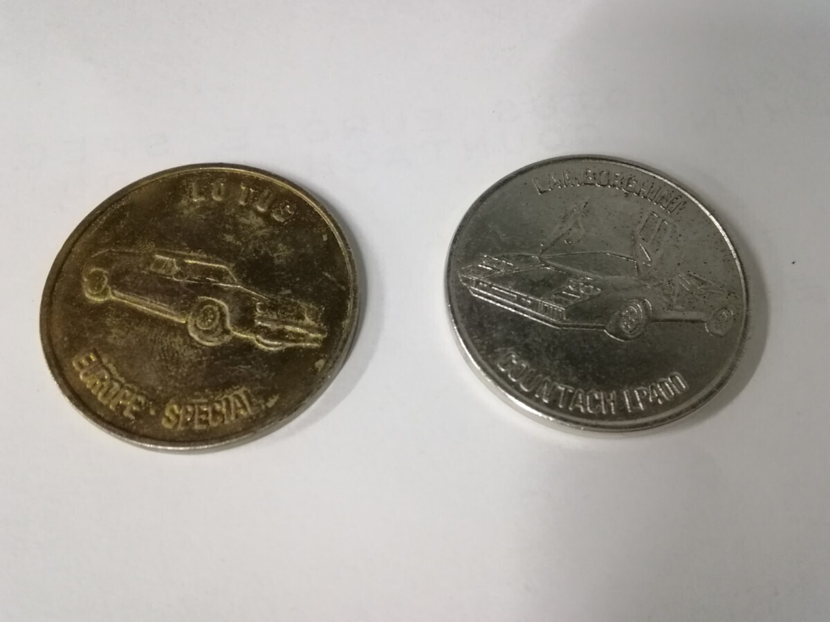 g_t K838 ☆スーパーカーメダル LOTUS EUROPE SPECIAL LAMBORGHINI COUNTACH LP400 2枚セット ※経年の劣化があります拍卖