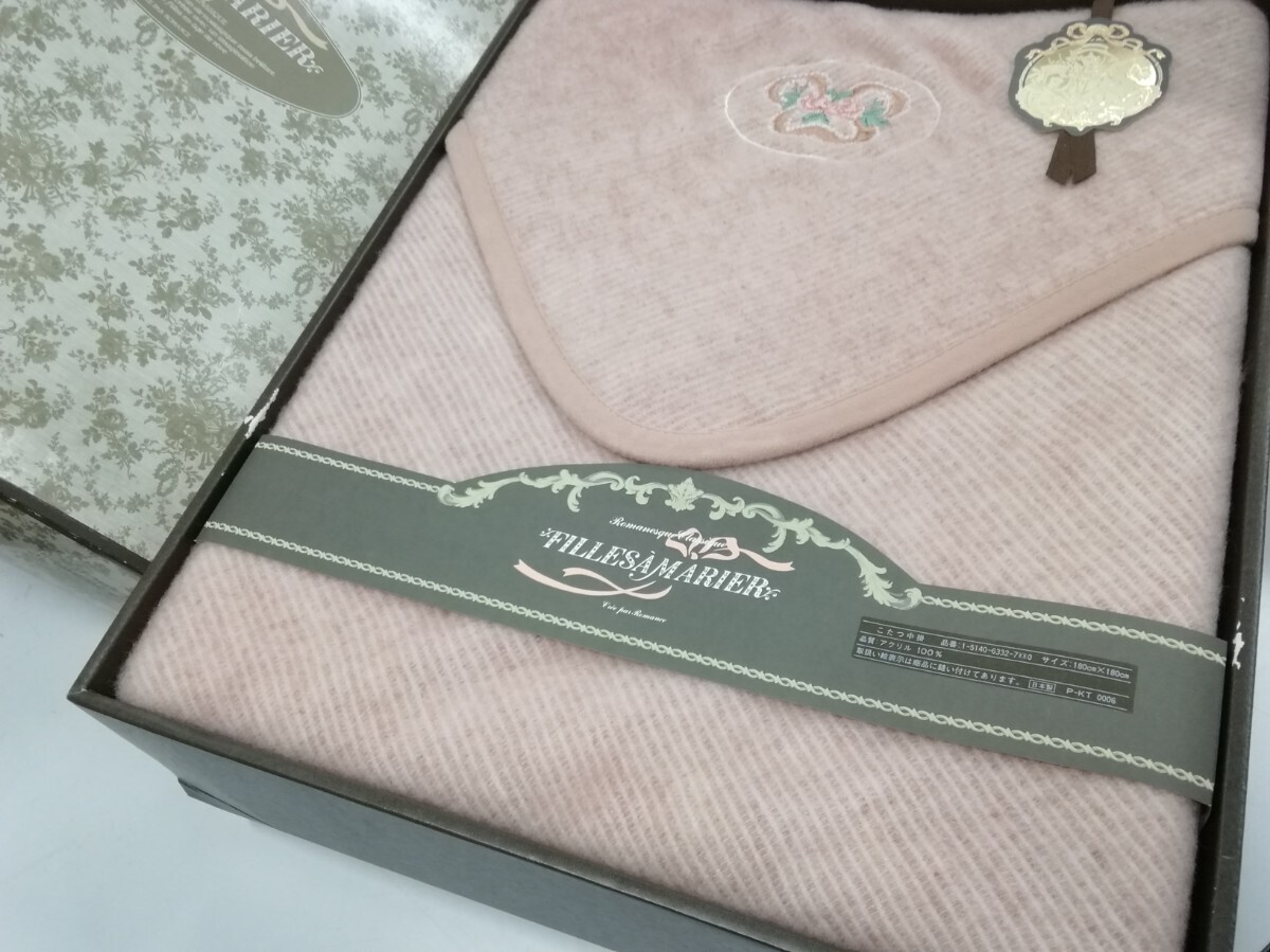 g_t K488 ☆こたつ中掛 サイズ180cm×180cm アクリル100% ピンク系 箱入り 【未使用長期保管品】拍卖