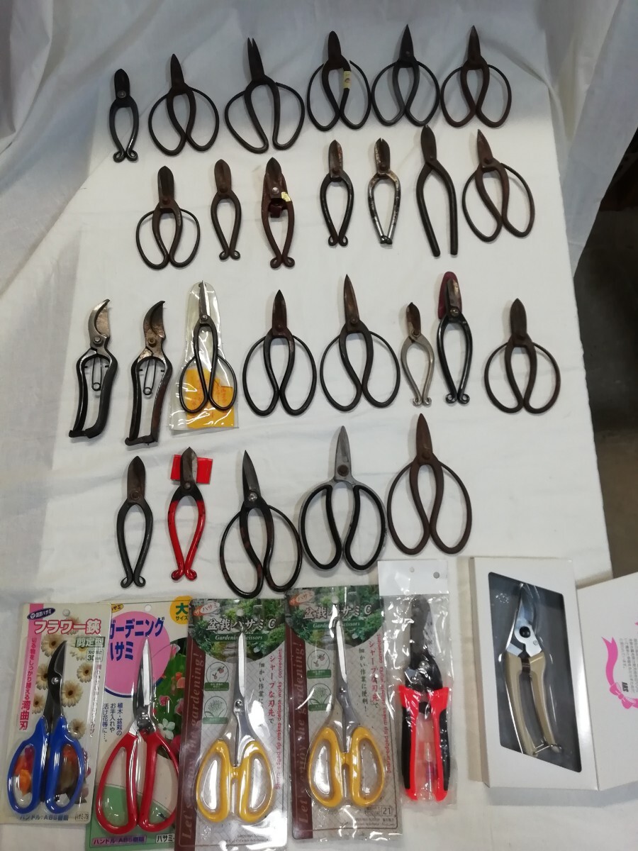 g_t P767 剪定バサミ 花鋏 まとめ売り 古流 池ノ坊 鋼 ステンレス 生け花 華道 盆栽 ガーデニング 現状 中古 拍卖