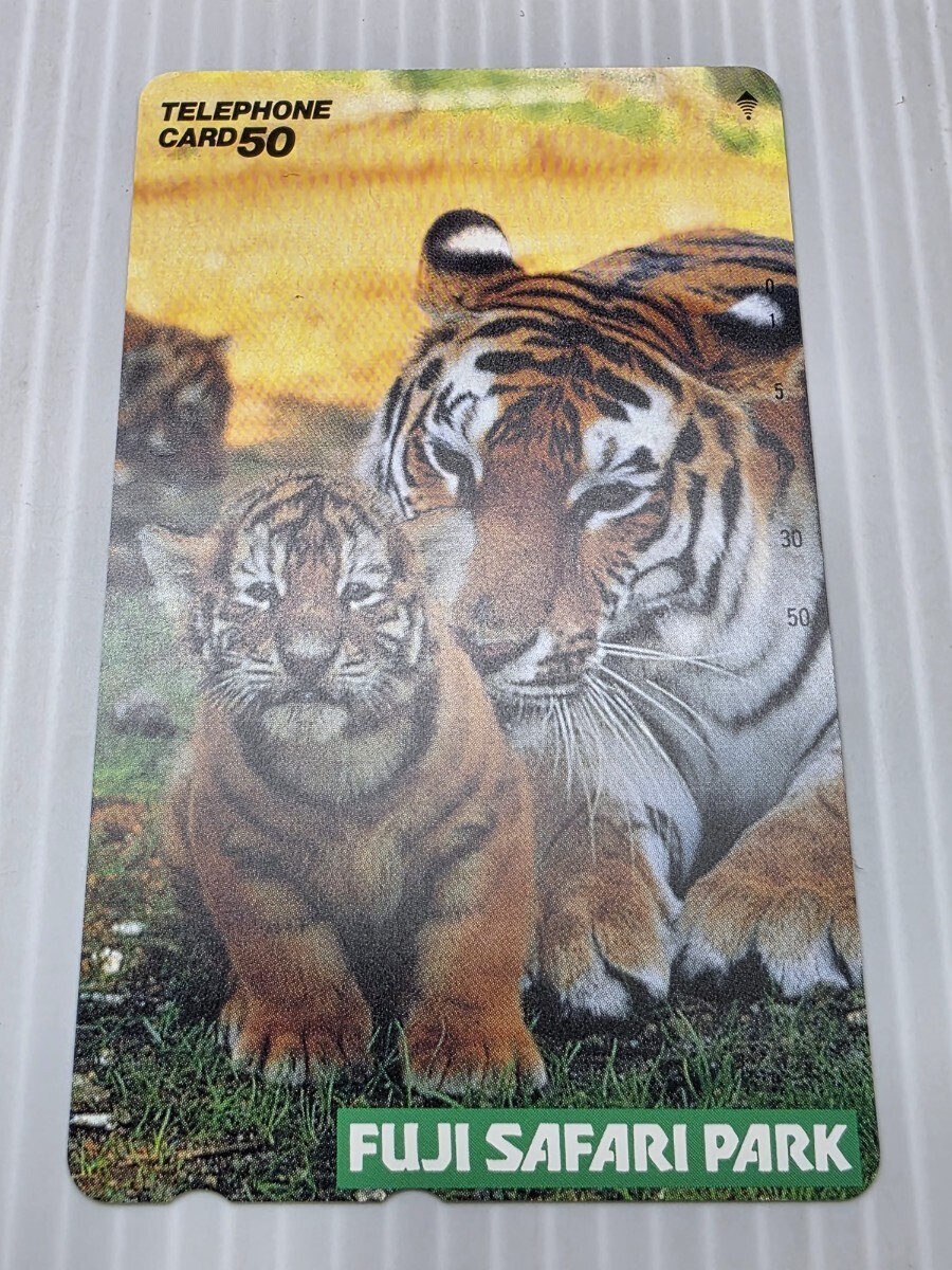 【送料無料】 未使用 テレホンカード 50度数富士サファリパーク トラ親子 動物系テレカ コレクション用 テレカ拍卖