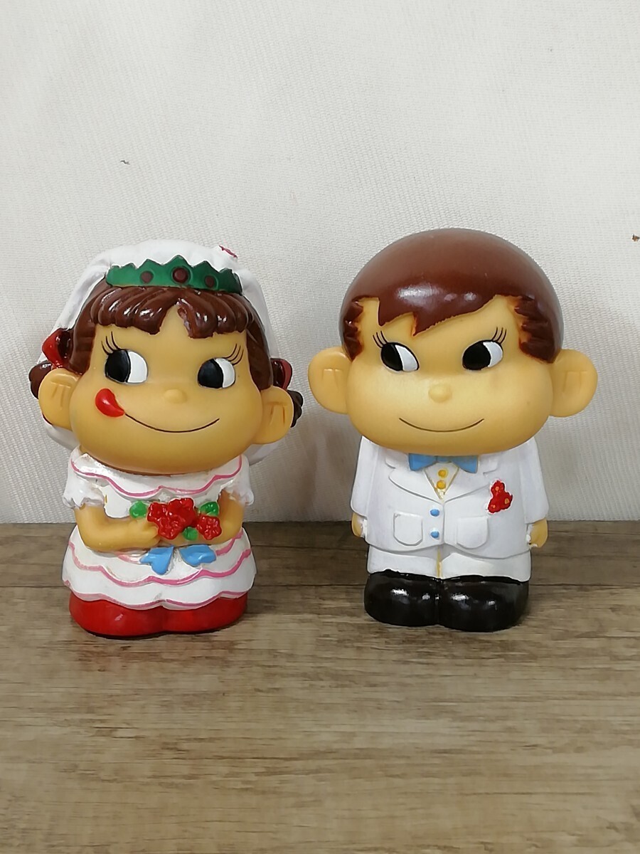 g_t L437 ソフビ貯金箱 ペコちゃん ポコちゃん 不二家 マスコット ウエディング ノベルティグッズ アンティーク 昭和レトロ 中古拍卖
