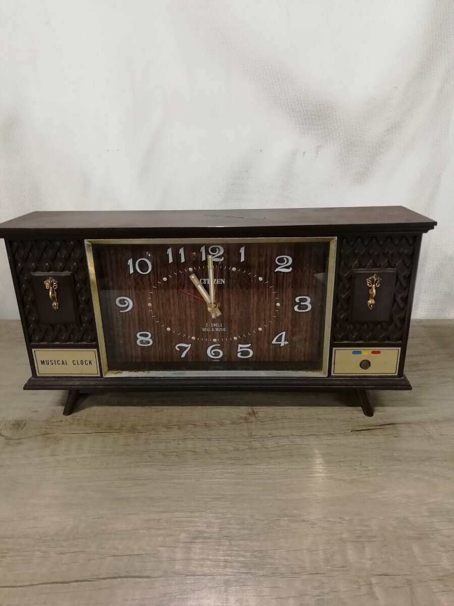 g_t G508 ジャンク! CITIZEN ゼンマイ式 置き時計 インテリア 記念品 アナログ シチズン 昭和レトロ JUNK拍卖