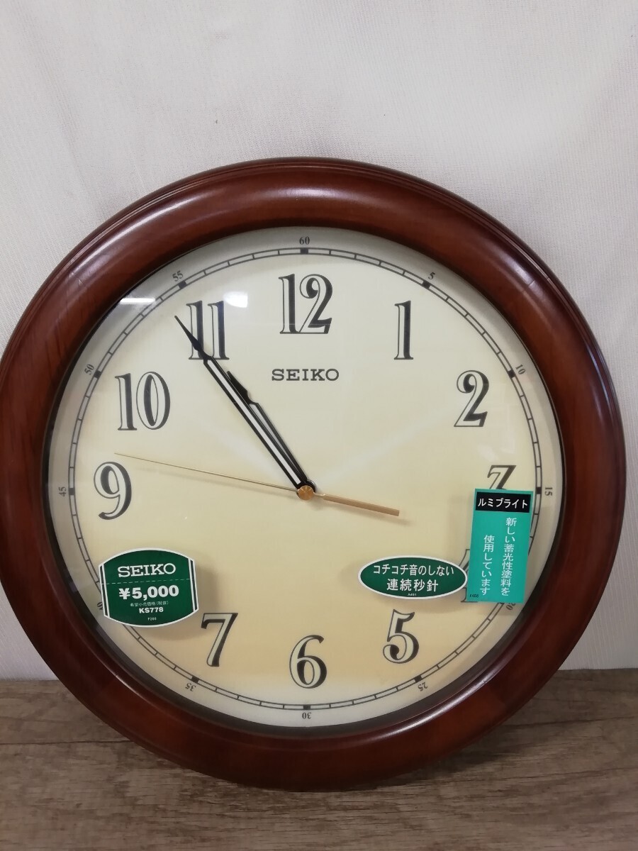 g_t G120 文字盤焼けあり 動作品 SEIKO KS778 アナログ クオーツ Quartz セイコー 掛け時計 中古拍卖