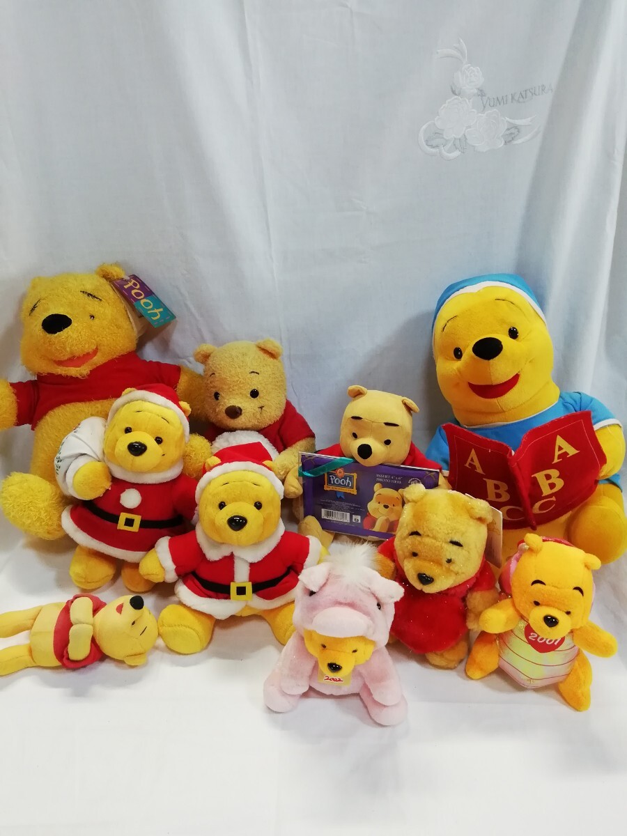 g_t P783 ディズニー くまのプーさん ぬいぐるみ 10〜35cm 10体まとめ売り クリスマス お正月 Disney Pooh 中古拍卖
